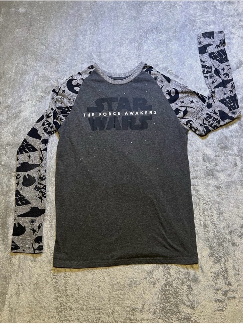 Fifth Sun Star Wars 'The Force Awakens' Long Sleeve Tee Black & Gray Medium